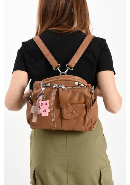 Suni Deri Omuz Çantası Taba (Model: 571-13-17E)