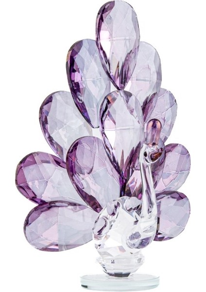 Cam Tavus Kuşu Orta Boy Biblo Mor Renk Dekoratif Ev Dekorasyon 1 Adet