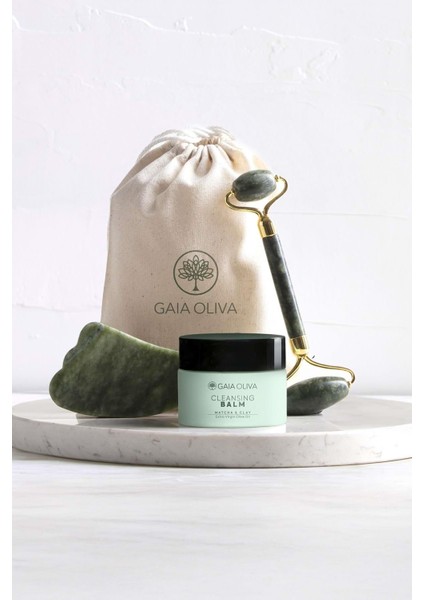 Balm Yeşim Face Roller ve Gua Sha Masaj Taşı Seti