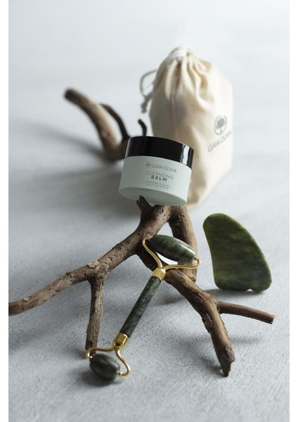 Balm Yeşim Face Roller ve Gua Sha Masaj Taşı Seti