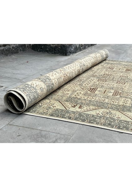 192 x 296 cm Büyük Boy Açık Renkli Boho Stili El Dokuma Modern Dekoratif Kilim fırsatları