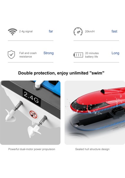 806 2.4g Rc Hızlı Suya Dalı Tekne (Yurt Dışından)