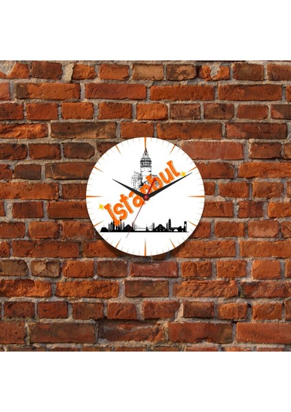 Istanbul Tasarımlı Duvar Cam Saati fiyatları
