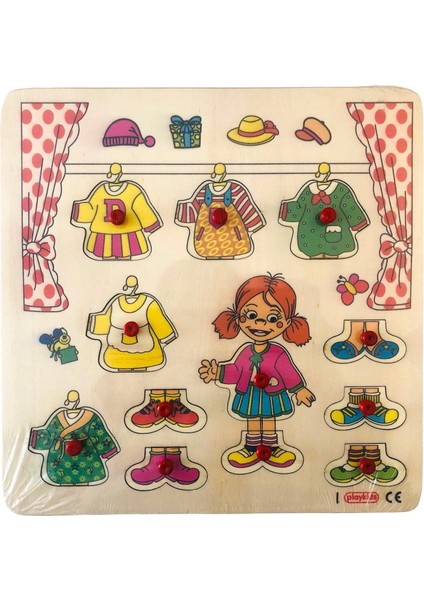 Giyisi Değiştirme Ahşap Puzzle 30X30CM