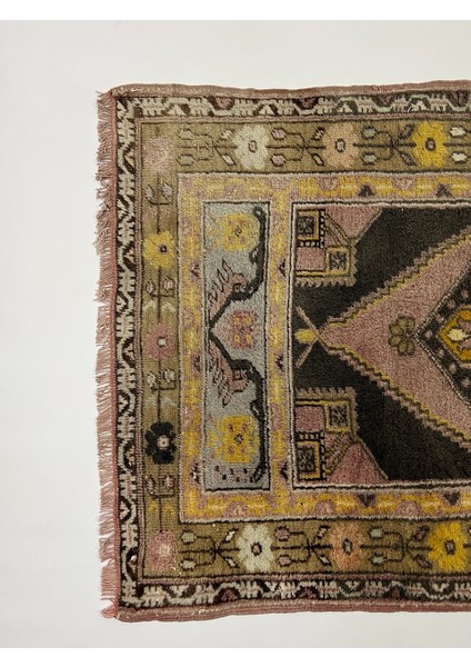 92 x 193 cm Pastel Renkli Vintage Türk Kilim Halısı, El Dokuma, Yün, Bohem Tarzı, Küçük Alan Halısı fırsatları