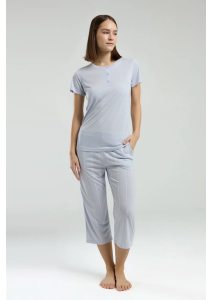 Yumuşak Dokulu Kapri Kadın Pijama Takım 8979