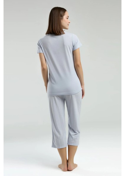 Yumuşak Dokulu Kapri Kadın Pijama Takım 8979 fırsatları