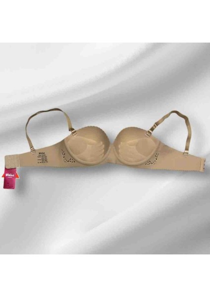 Wiolina 4030 Kalın Çizgili Kumaş Lazer Kesim Dikişsiz Push Up (Dolgulu) El Destekli Sütyen fiyatları