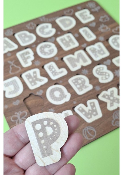 Çocuk Puzzle (Yapboz) Birinci Sınıf Ahşap Harfler Eğitici Öğretici Eğlenceli Set