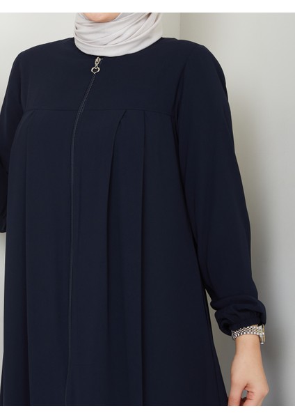 SAFİR MODA AVM ROBALI PİLELİ BAYAN FERACE MODELLERİ LACİVERT RENK