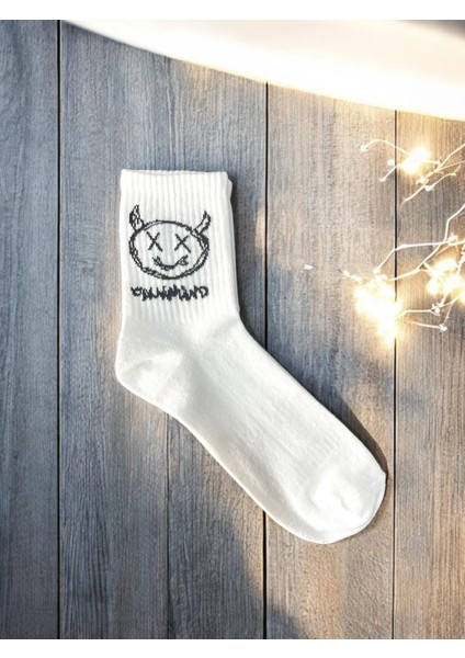 Unisex Basklı Çorap