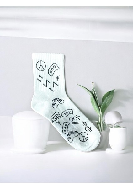 Unisex Basklı Çorap