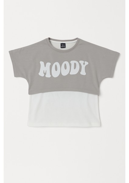 Kız Çocuk Yazlık Takım 2’li | Moody Baskılı Crop, Atlet + Yırtmaçlı Bol Paça Pantolon | 8-13 Yaş