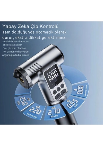 4in1 150PSİ 4000MAH Şarjlı Araç Lastik Şişirme Pompası, Cam Kırıcı, Kemer Kesici, LED Işıklı,şarjlı Pompa
