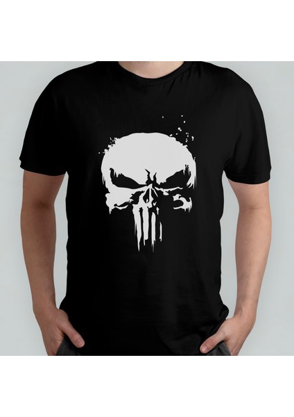 The Punisher Unisex %100 Pamuklu Bisiklet Yaka T-Shirt Model 4