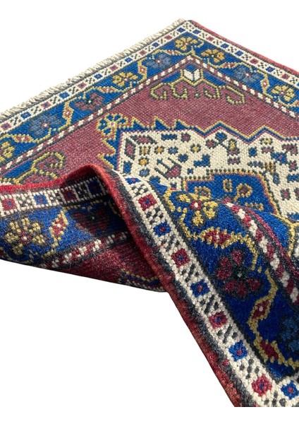 El Dokuma Taşpınar Halısı 57X62 Mor Küçük Halı Yastık Kök Boya indirimleri