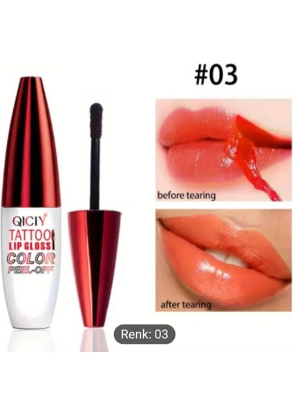 Qıcıy Tattoo Lip Gloss Soyulabilen Ruj