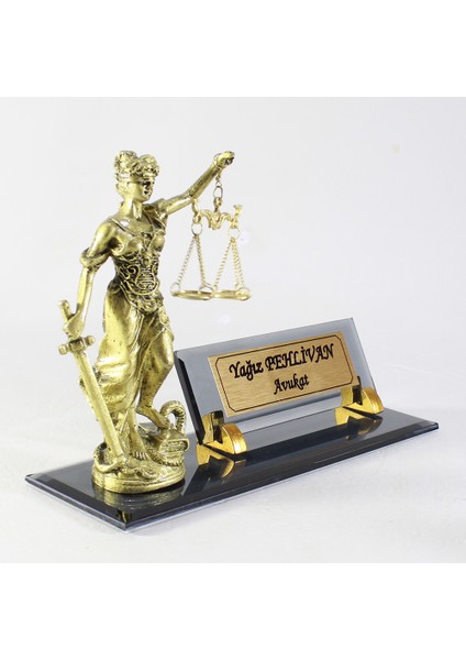 Avukat Themis Adalet Heykelli Masaüstü Isimlik