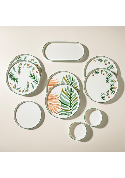Leafy Garden 6 Kişilik 15 Parça Seramik Kahvaltı Takımı