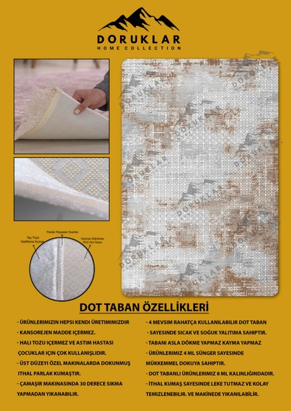Kaymaz Taban Yıkanabilir Dijital Baskı Dekoratif Modern Desenli Dot Taban Halı Nes V2 Serisi NES037 fiyatları