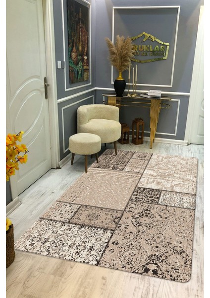 Kaymaz Taban Yıkanabilir Dijital Baskı Dekoratif Modern Desenli Dot Taban Halı Nes V2 Serisi NES029