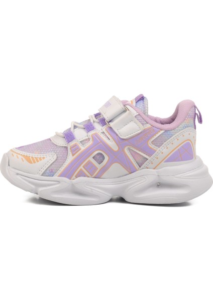 Beyaz Lila Cırtlı Fileli Hafif Çocuk Spor Ayakkabı 2351 P fiyatları