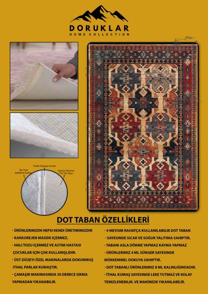 Kaymaz Taban Yıkanabilir Dijital Baskı Dekoratif Modern Desenli Dot Taban Halı Nes V2 Serisi NES031 fiyatları