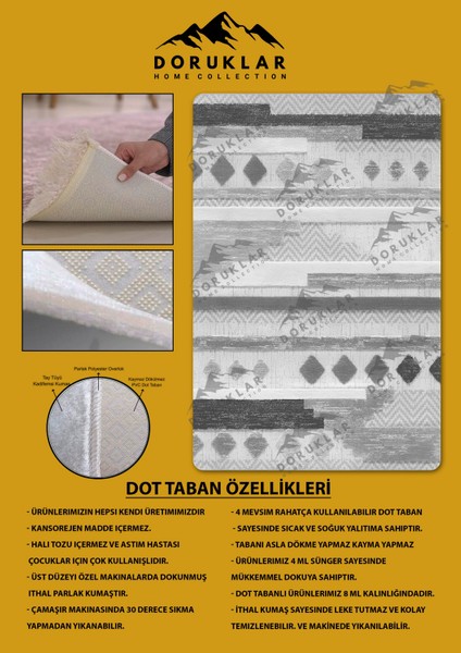Kaymaz Taban Yıkanabilir Dijital Baskı Dekoratif Modern Desenli Dot Taban Halı Nes V2 Serisi NES025 fiyatları
