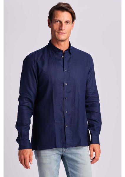 Ruck & Maul % 100 Pamuk Relaxed Fit Dokuma Gömlek Erkek Gömlek RMM025000014 24865