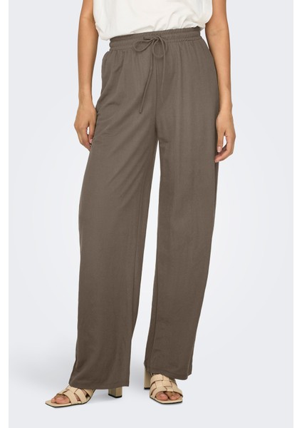 Onljany Regular Fit Yüksek Bel Geniş Paça Pantolon Bayan Pantolon 15294429