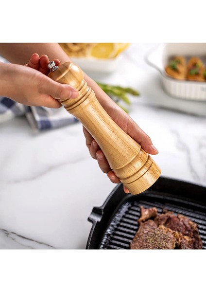 Bambu Gövdeli Komple Ahşap Tuz Karabiber Değirmeni Baharat Öğütücüsü 16 cm fiyatları