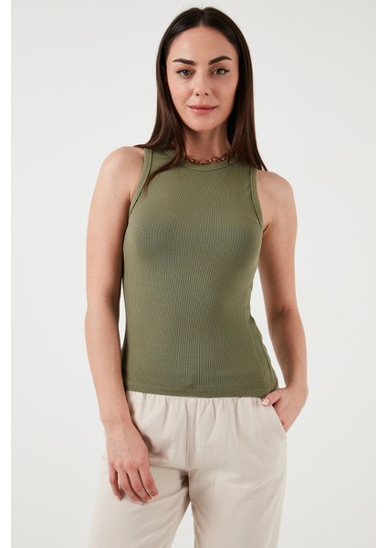 Slim Fit Halter Yaka Fitilli Atlet Bayan Atlet 25Y0479K1