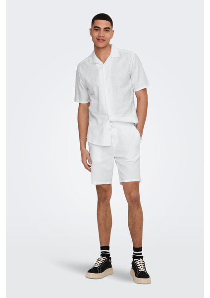 Onscaiden Keten ve Pamuk Karışımlı Slim Fit Kısa Kollu Gömlek Erkek Gömlek 22025116 fiyatları