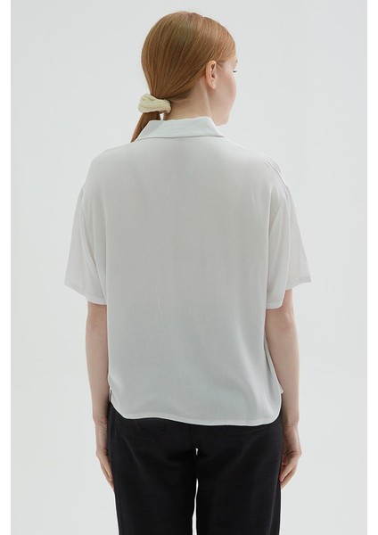Regular Fit Cep Detaylı Kısa Kollu Crop Gömlek Bayan Gömlek 25Y0515K1