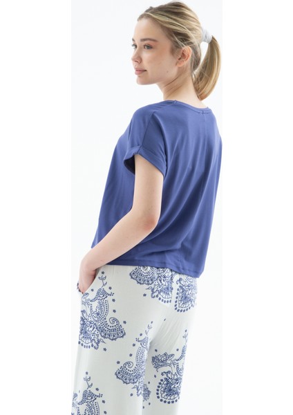 Comfort Fit Bisiklet Yaka Bluz Bayan Bluz 25Y0519K1