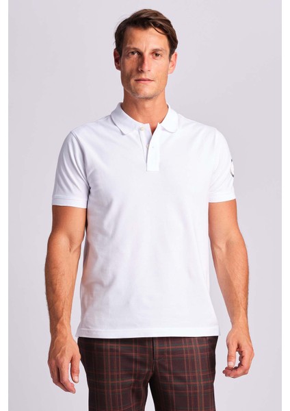 Ruck & Maul Logolu Streç Pamuklu Regular Fit Düğmeli Polo Yaka T Shirt Erkek Polo Yaka T Shirt RMM011300002 23309