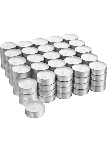 100 Adet Tealight Mum Çap: 3.8 cm Ikea 100'LÜ Set Dekoratif Mum Beyaz Mum