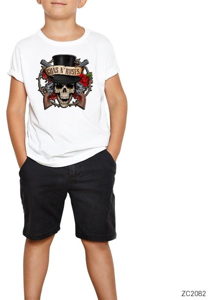 Guns N Roses Vintage Beyaz Çocuk Tişört