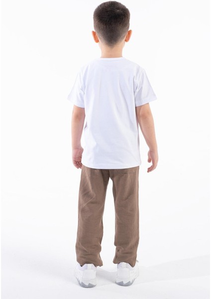 Erkek Çocuk Türk Bayrak Göğüs Arma Baskılı Beyaz Tshirt fırsatları