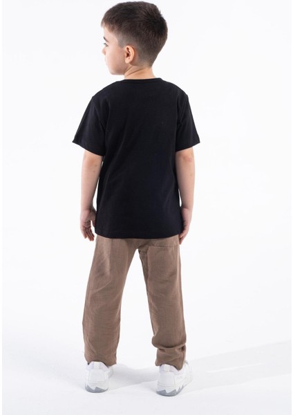 Erkek Çocuk Atatürk Siluet Baskılı Siyah Tshirt modelleri
