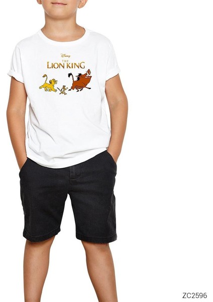 Aslan Kral Simba ve Arkadaşları Beyaz Çocuk Tişört