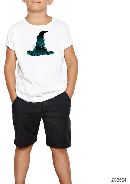 Harry Potter Battle Hogwart Beyaz Çocuk Tişört