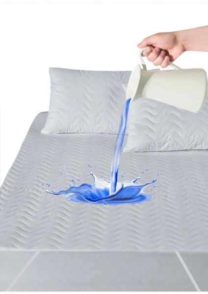 Kapitoneli Sıvı Geçirmez Alez 160X200 cm Çift Kişilik Köşe Lastikli