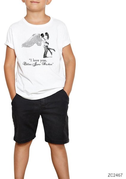 Lucifer I Love You Chloe Beyaz Çocuk Tişört