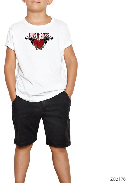 Guns N Roses Double Beyaz Çocuk Tişört