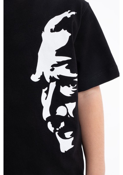 Kız Çocuk Atatürk Siluet Baskılı Siyah Tshirt modelleri