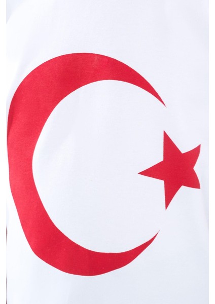 Kız Çocuk Türk Bayraklı Beyaz Tshirt Penye fırsatları