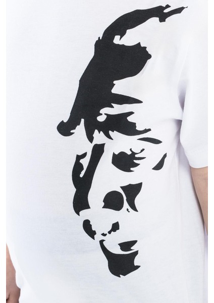 Kız Çocuk Atatürk Siluet Baskılı Beyaz Tshirt modelleri