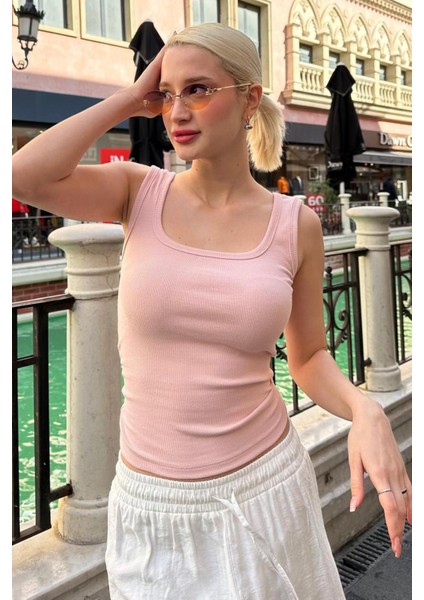 Pembe Fitilli Görünümlü Askılı Basic Atlet MG2057 fiyatları