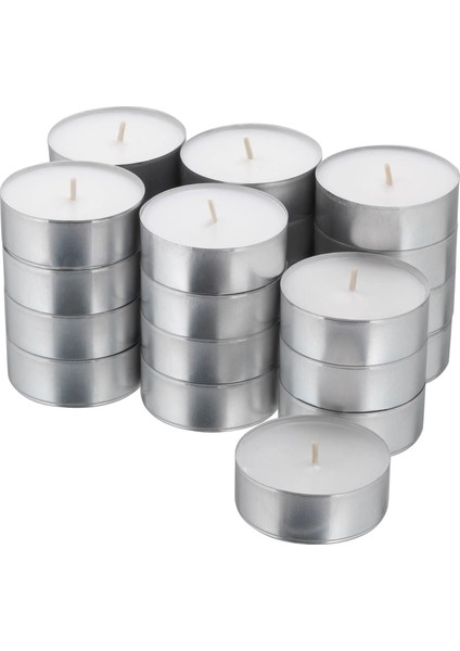 24 Adet Tealight Mum Çap: 5,9 cm Ikea 24'lü Set Dekoratif Mum Beyaz Mum